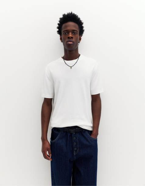 Pull&Bear – Kurzärmliger Pullover in Wollweiß - view 1