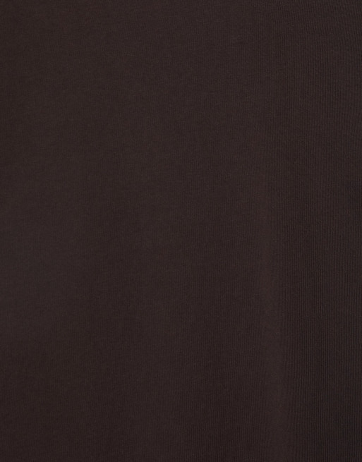 Pull&Bear – Kurzärmliges Basic-T-Shirt in Braun, 6 von 7