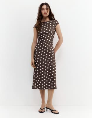 Pull & Bear - Kurzärmliges, buntes Midikleid