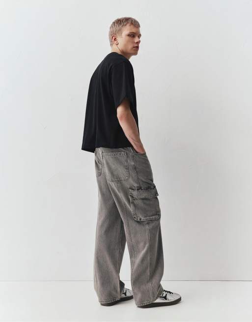 Pull&Bear – Kurzärmliges, kastiges Oversize-T-Shirt in Schwarz, 2 von 3
