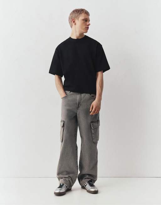 Pull&Bear – Kurzärmliges, kastiges Oversize-T-Shirt in Schwarz, 3 von 3