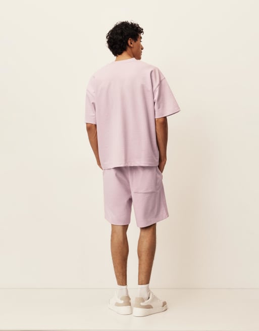 Pull&Bear – Kurzärmliges T-Shirt aus schwerem Material in Rosa mit Logo, 2 von 4