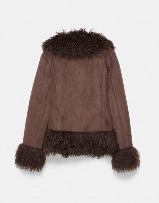 Pull&Bear kurze Doubleface-Jacke in Braun, 7 von 7