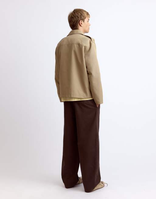 Pull&Bear kurzer Trenchcoat in Sand, 2 von 7