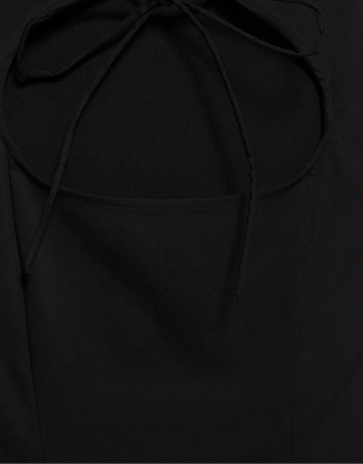 Pull&Bear kurzes Kleid mit Schleife in Schwarz, 5 von 6
