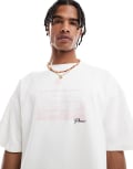 [Pull & Bear] Pull & Bear LA street print t-shirt in white L WHITE
