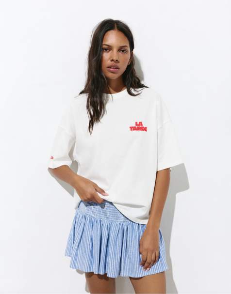 Pull&Bear La tarde graphic t-shirt in white - view 1