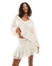 Bardot Mirella wrap maxi skirt in ivory