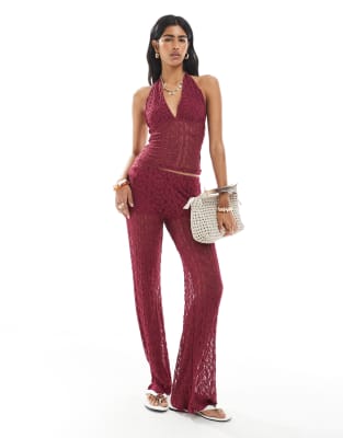Pull & Bear Lace Halterneck Top