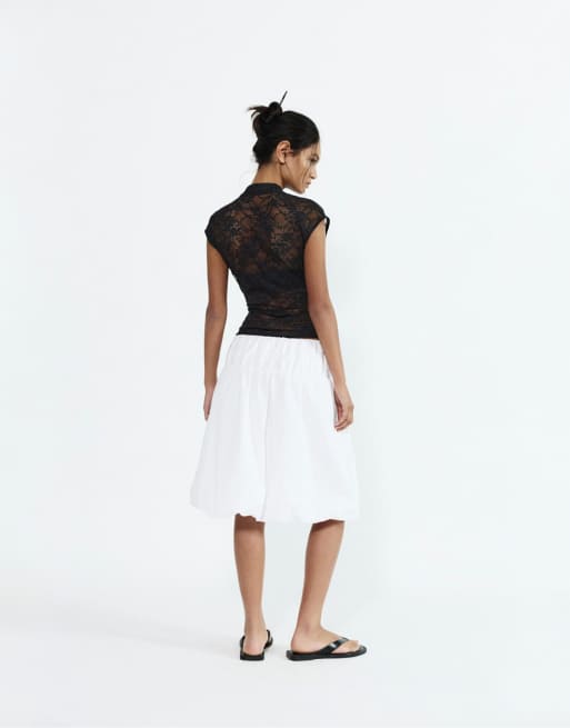 Pull&Bear Lace top in black, 2 of 4