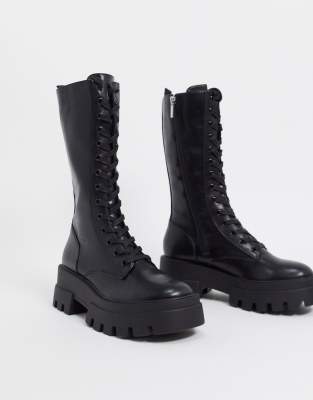 all black lace up boots