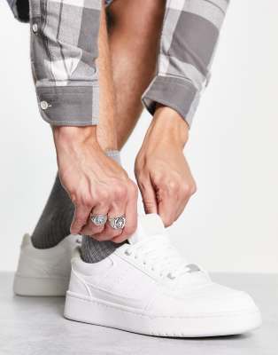 Pull&Bear lace up chunky trainers in white - ASOS Price Checker