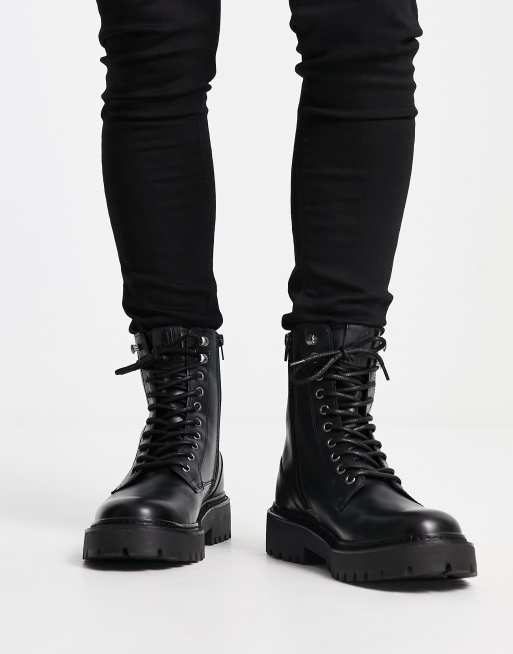 Lace up military boots 2024 mens