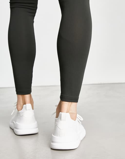 Pull Bear lace up runner trainers in white ASOS