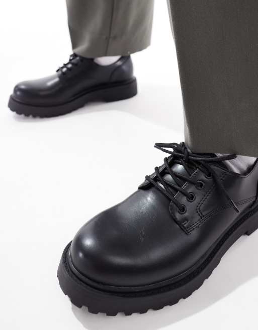 Pull&Bear lace up shoe in black ASOS