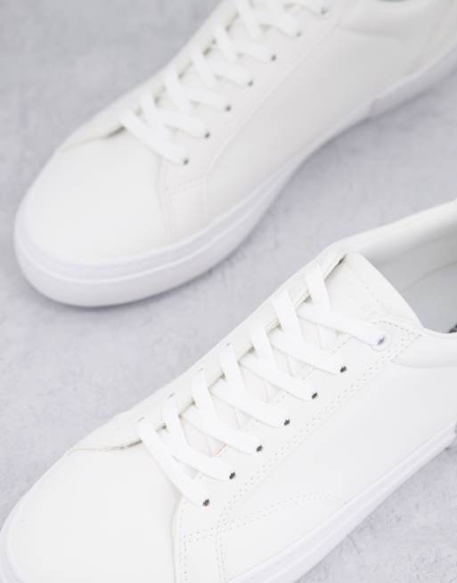 Pull&Bear lace up sneakers in white | ASOS