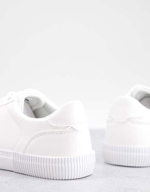 Pull&Bear lace up sneakers in white | ASOS