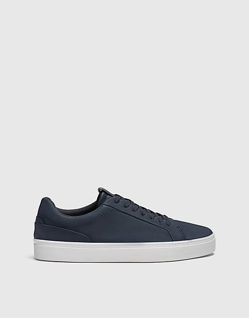 Pull&Bear lace up trainer in navy | ASOS