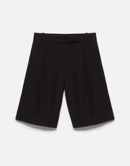 Pull&Bear långa bermudashorts med insnitt i svart, 5 av 7