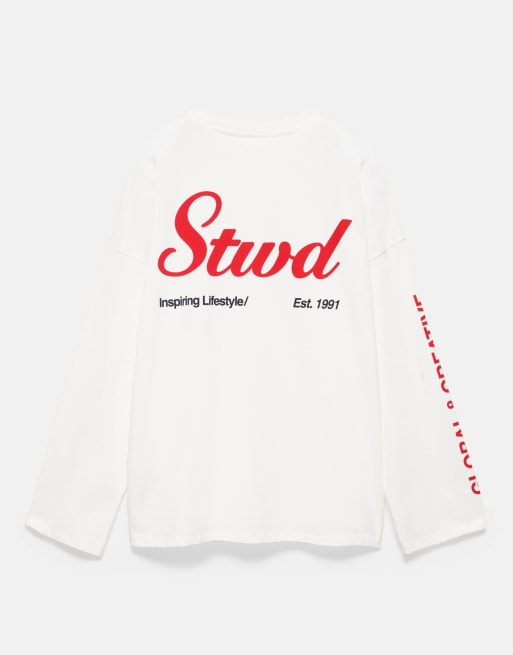 Pull&Bear Langarm-T-Shirt in Eisblau, 7 von 7