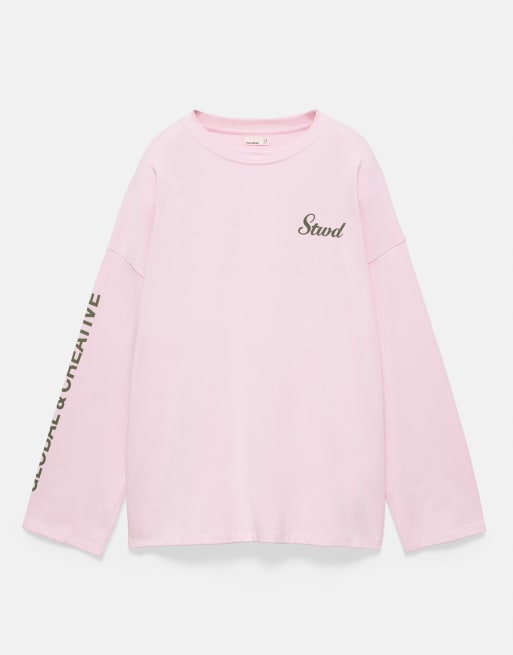 Pull&Bear Langarm-T-Shirt mit stwd in mehrfarbig, 5 von 7