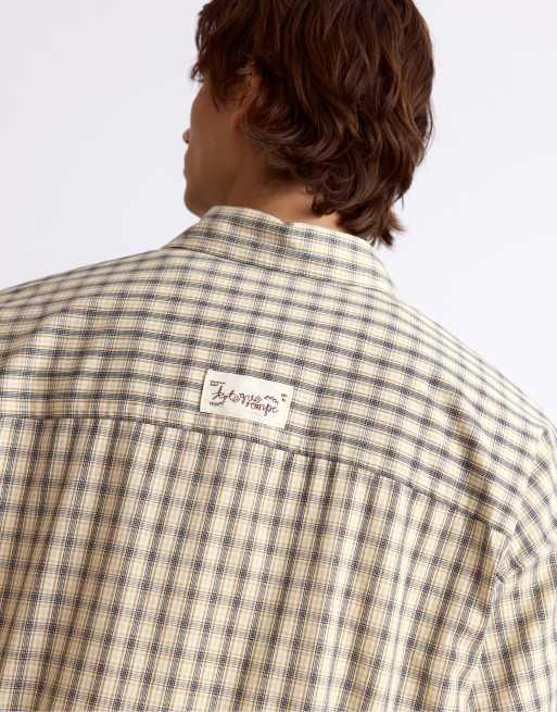 Pull&Bear langärmliges kariertes Hemd in Vanille, 5 von 7