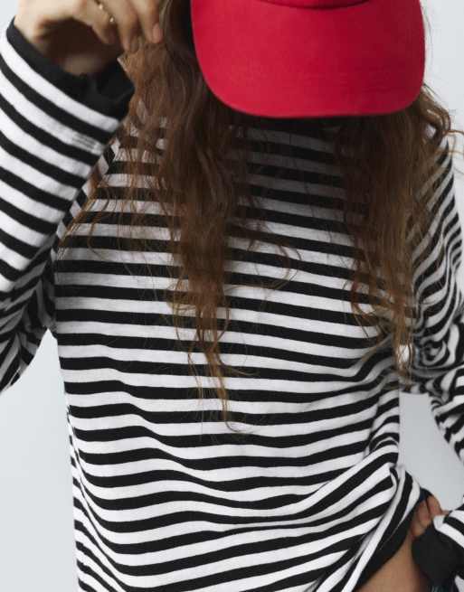 Pull&Bear Langärmliges Raglan-T-Shirt mit Streifen, 3 von 7