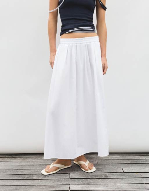 Pull&Bear - Lange caperok in wit, 2 van 7
