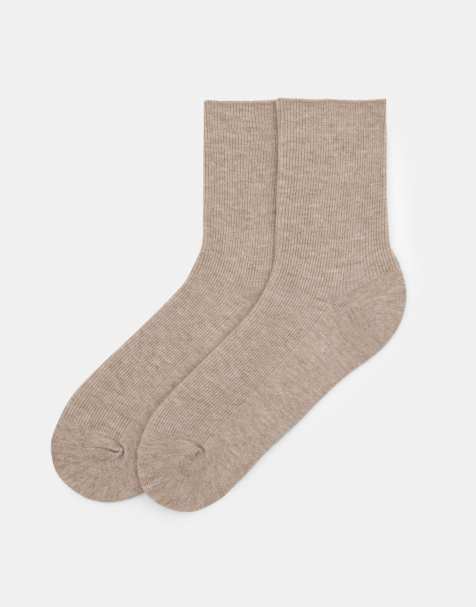 Pull&Bear – Lange Socken in Sand - view 1