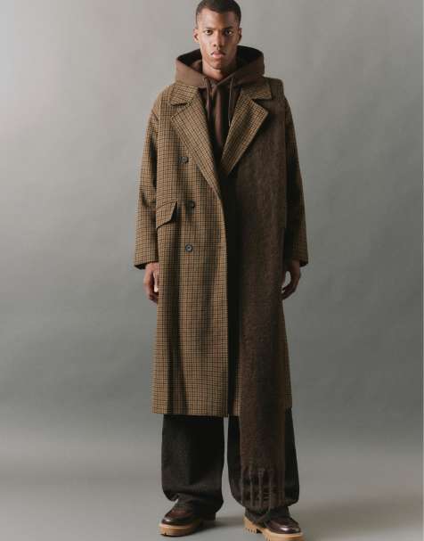 Pull&Bear – Langer Mantel mit Filzstruktur in verschiedenen Farben - view 1