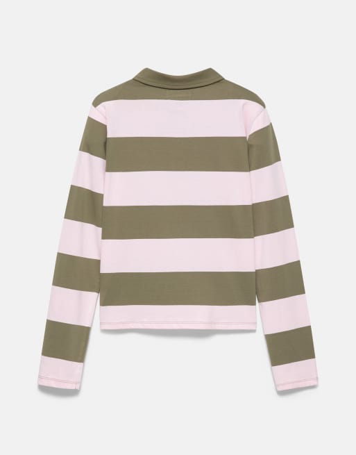 Pull&Bear langærmet poloskjorte i stribet, 7 af 7