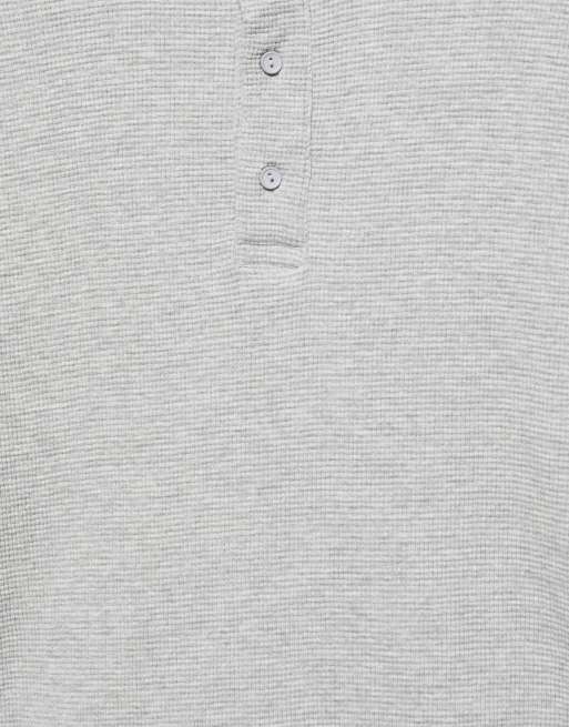 Pull&Bear langærmet T-shirt i lys meleret waffle-strik, 6 af 7