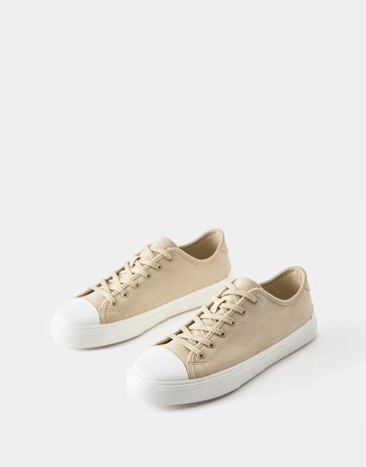 Pull&Bear lässige Sneaker mit Detail in Ecru, 2 von 4
