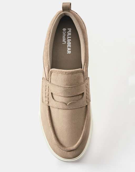 Pull&Bear lässige Sneaker mit Riemen in Ecru, 4 von 4
