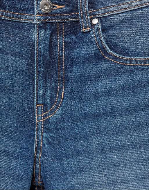 Pull&Bear lavtaljede bootcut-jeans i mellemblå, 7 af 7