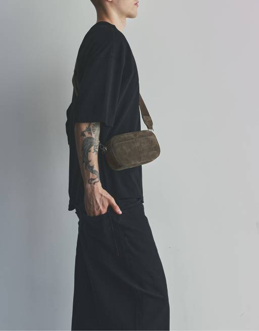 Pull&Bear læder crossbody-taske i brun, 6 af 6