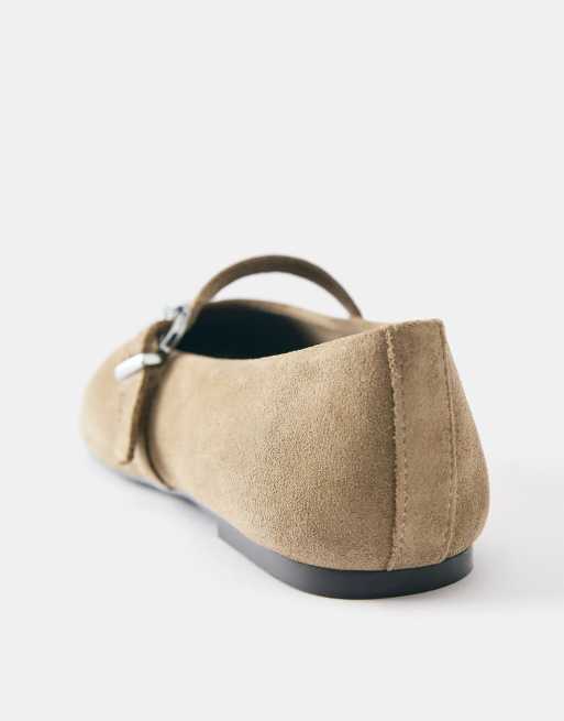 Pull&Bear læderballerinaer i blå, 4 af 4