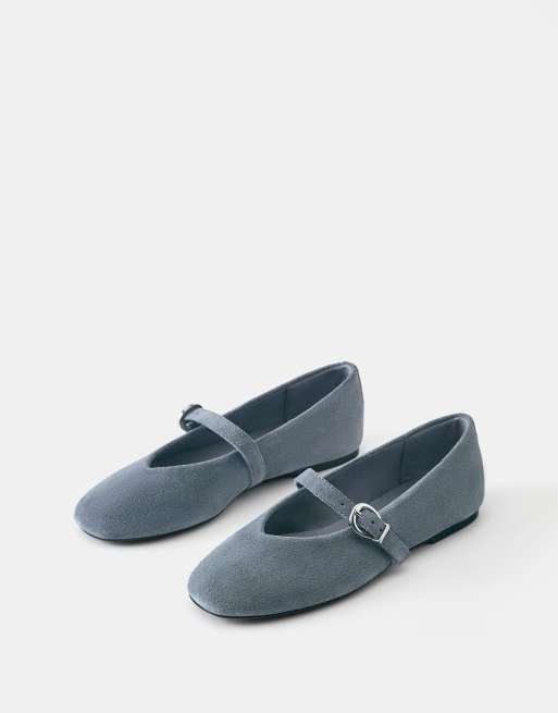 Pull&Bear Leather ballerinas in blue, 2 of 4