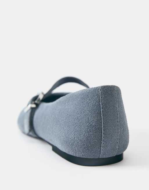 Pull&Bear Leather ballerinas in blue, 4 of 4