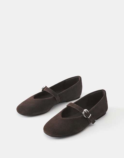 Pull&Bear Leather ballerinas in brown, 2 of 4