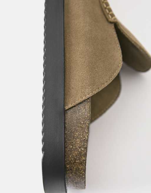 Pull&Bear Leather clogs in brown, 3 of 4