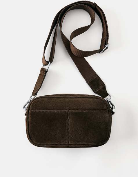 Pull&Bear Leather crossbody bag in brown - view 1