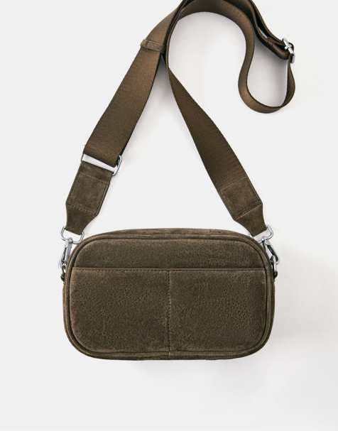 Pull&Bear Leather crossbody bag in brown - view 1