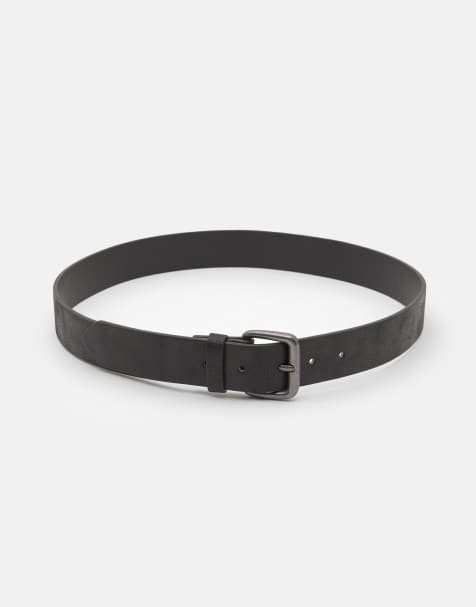 Pull&Bear Leather effect belt in black - view 1