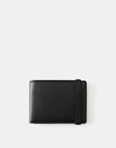 Pull&Bear Leather effect wallet in black - view 1