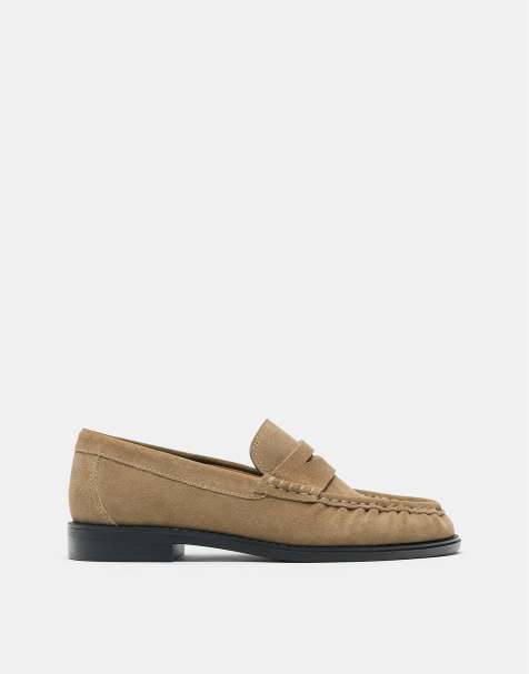 Pull&Bear Leather loafers in tan in brown - view 1