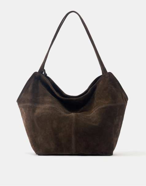 Pull&Bear Leather shopper bag in brown - view 1