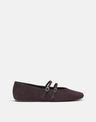 Pull&Bear Leather strap ballerinas 
