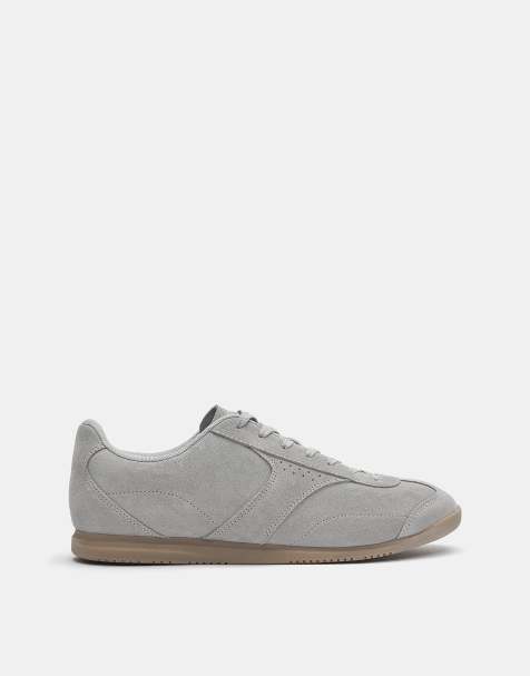 Pull&Bear – Legere Ledersneaker in Grau - view 1