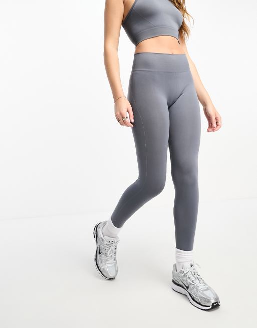 Pull&Bear - Legging d'ensemble sans coutures à taille haute - Anthracite